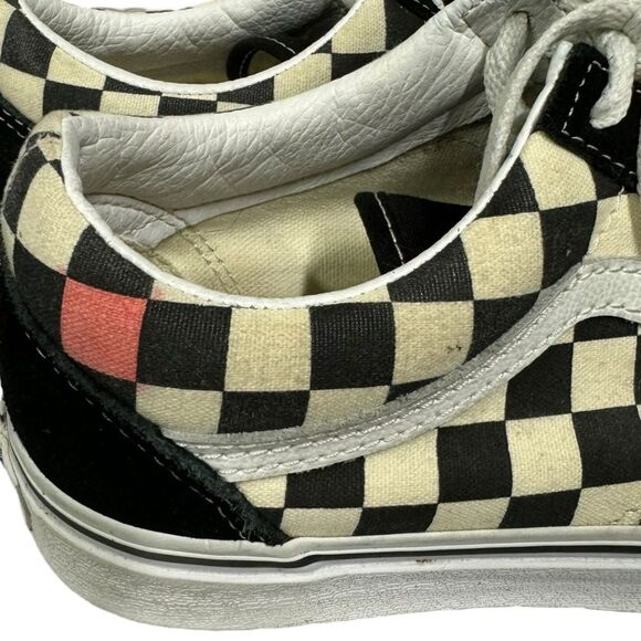 Vans Old Skool Checkerboard Black Cream Women's Men's Sneakers 7.5 - Picture 7 of 9